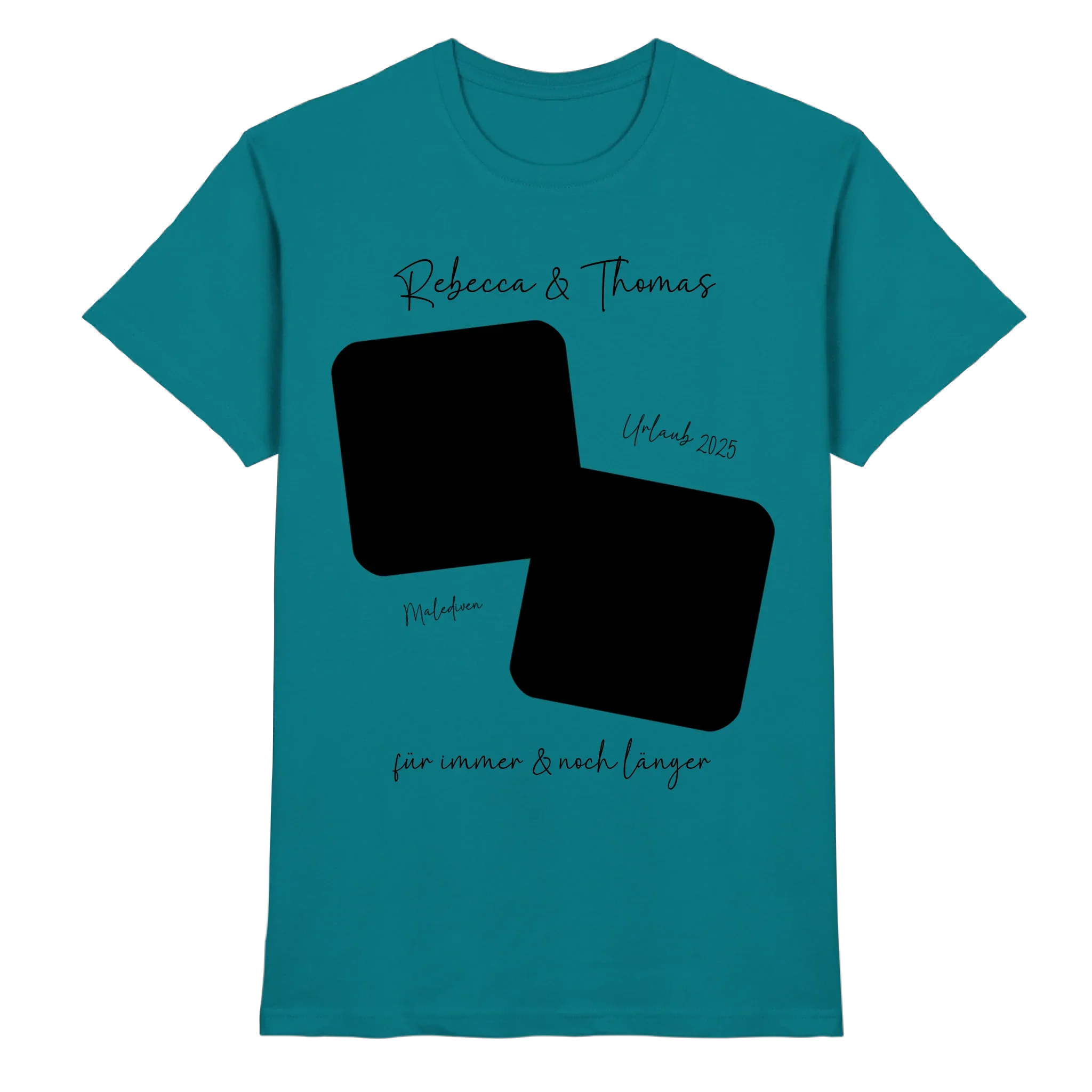 Dein Foto in 1-4 Quadraten mit Wunschtext • ’Statement-Collection’ • personalisierbare Fotomotive - Premium Herren