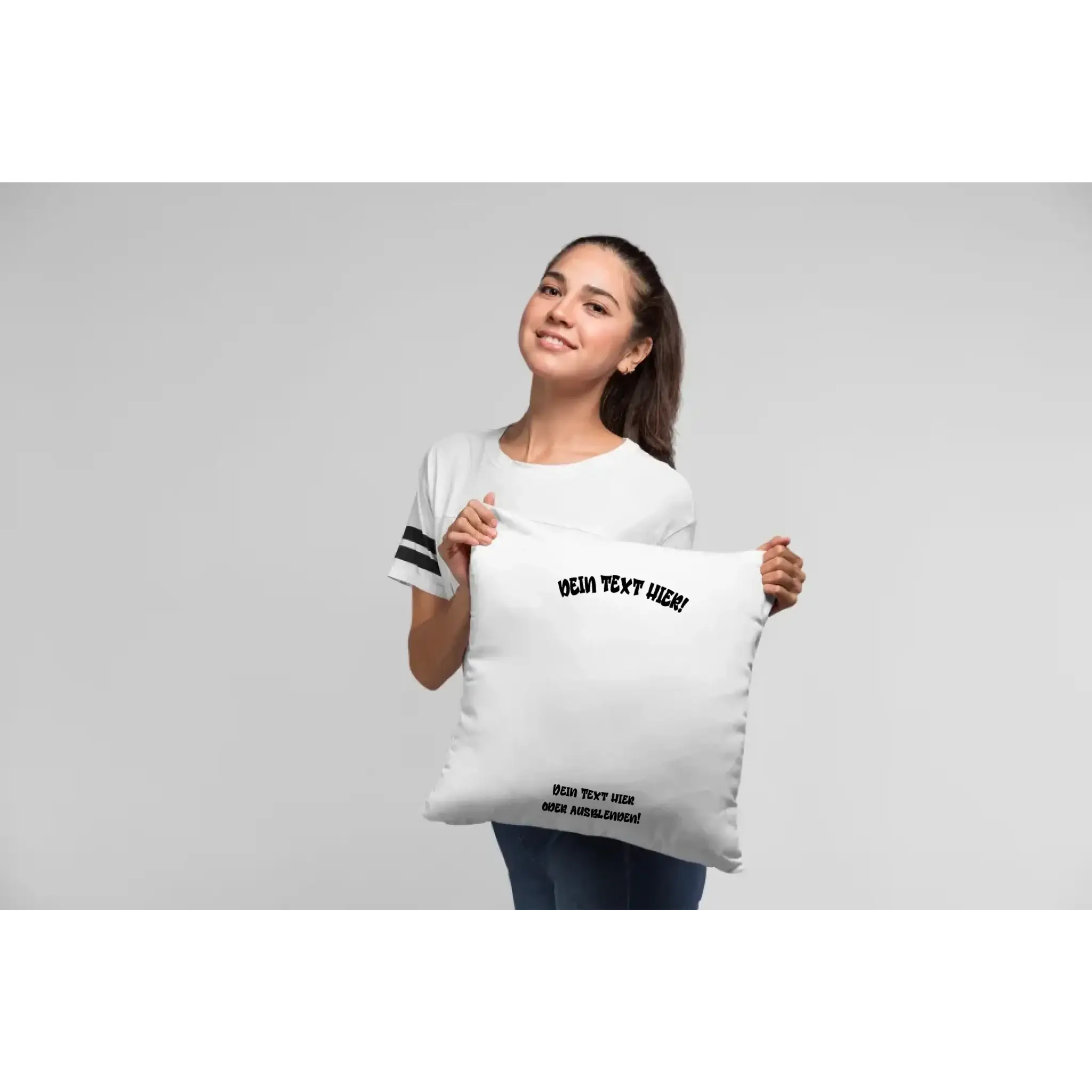 Dein Foto in einem Farbklecks – Kissen 40x40 cm • Weiß oder Natur • personalisiert