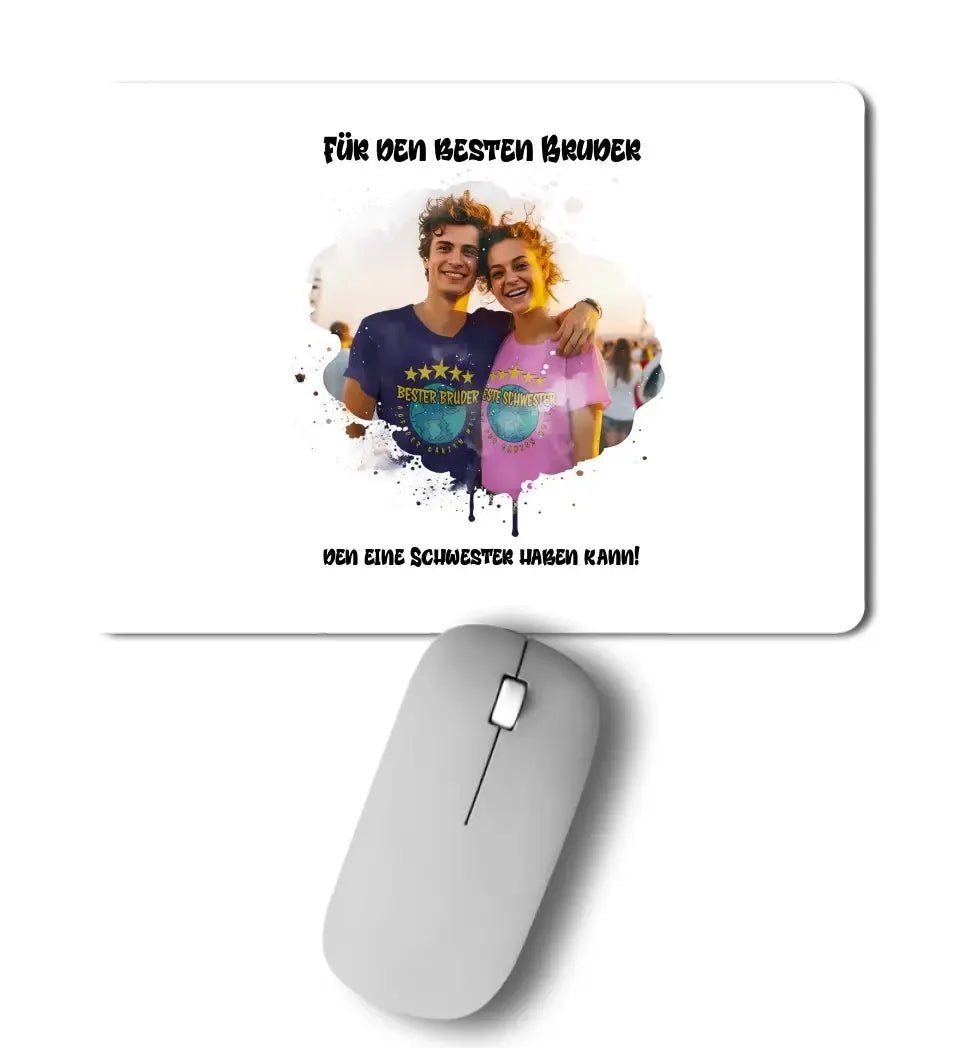 Dein Foto in einem Farbklecks - Mousepad 27x19 cm von HalloGeschenk.de