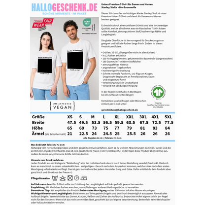 Dein FOTO mit Hintergrundentferner + Text + Hintergrund optional • Unisex Premium T-Shirt XS-5XL aus Bio-Baumwolle für Damen & Herren • Exklusivdesign • personalisiert • KI-MAGIC-CUT