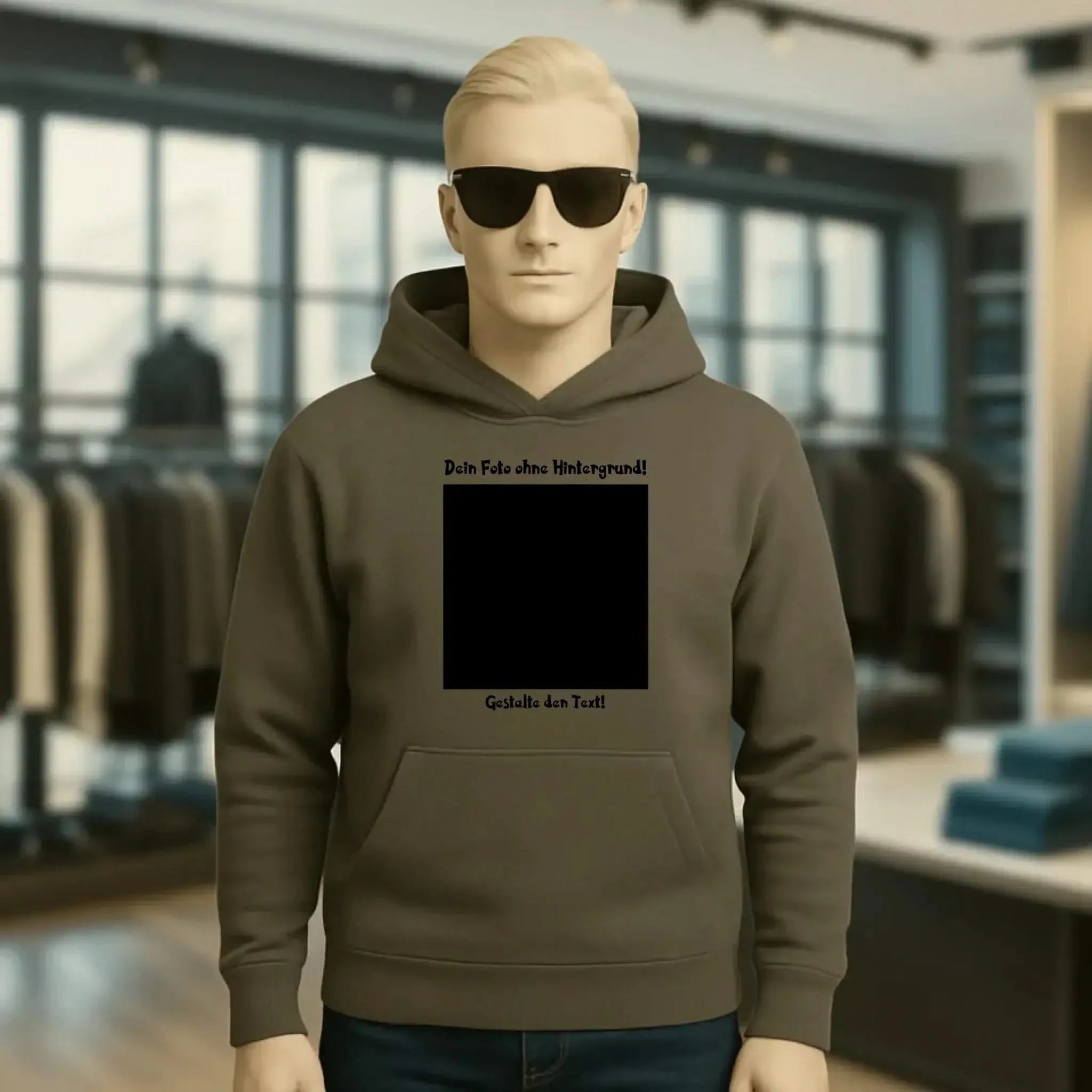 Dein FOTO mit Hintergrundentferner + Text + Hintergrund optional • Unisex Premium Hoodie XS-5XL aus Bio-Baumwolle für Damen & Herren • Exklusivdesign • personalisiert • KI-MAGIC-CUT