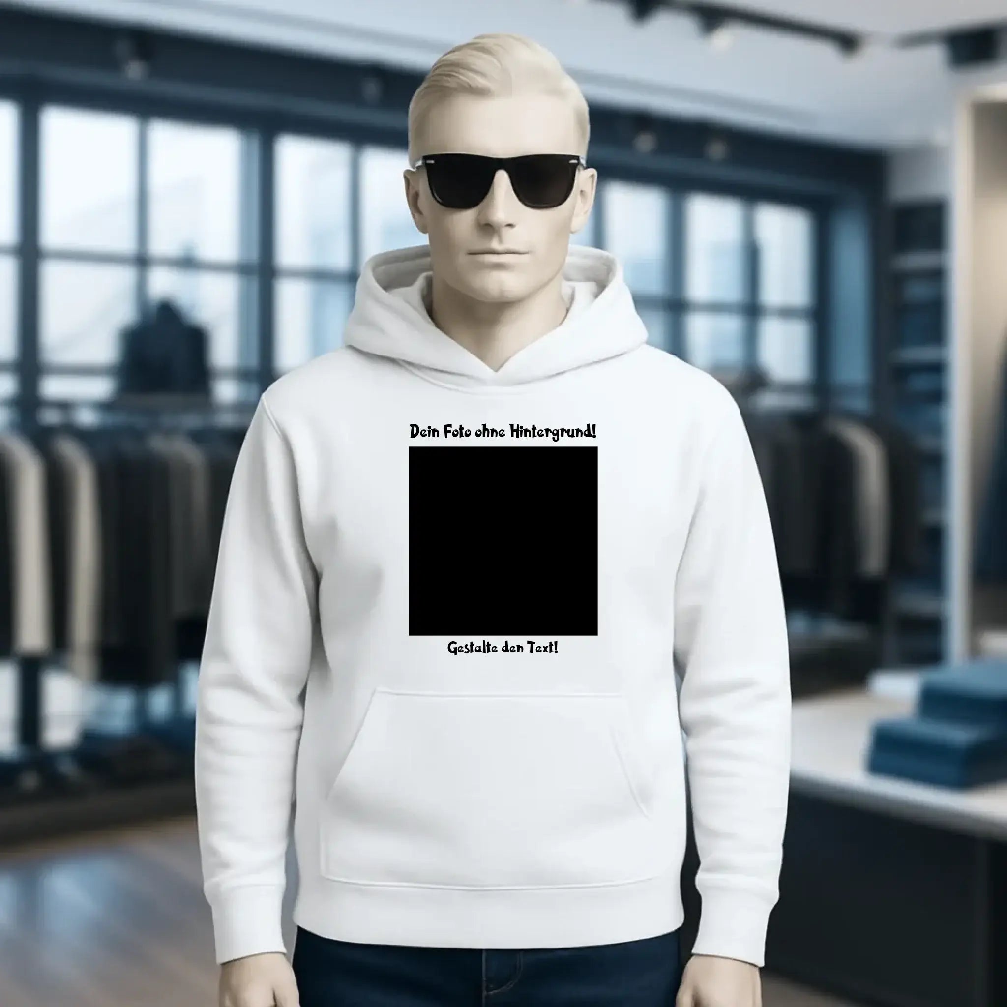 Dein FOTO mit Hintergrundentferner + Text + Hintergrund optional • Unisex Premium Hoodie XS-5XL aus Bio-Baumwolle für Damen & Herren • Exklusivdesign • personalisiert • KI-MAGIC-CUT