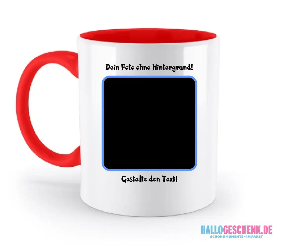 Dein FOTO mit Hintergrundentferner + Text + Hintergrund (optional)• zweifarbige Tasse (spülmaschinengeeignet)