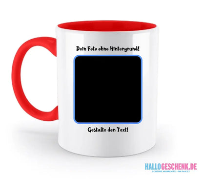Dein FOTO mit Hintergrundentferner + Text + Hintergrund (optional)• zweifarbige Tasse (spülmaschinengeeignet)