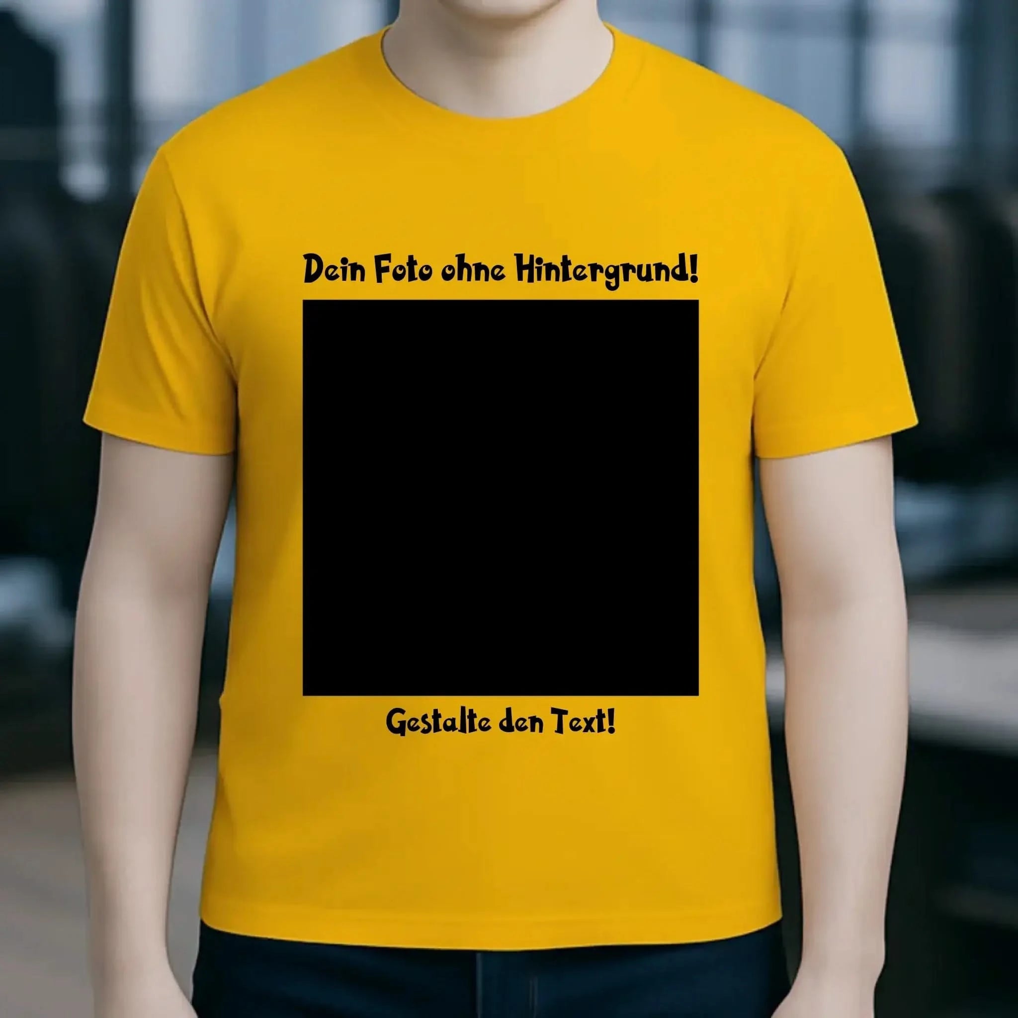 Dein FOTO mit Hintergrundentferner + Text + Hintergrund optional • Unisex Premium T-Shirt XS-5XL aus Bio-Baumwolle für Damen & Herren • Exklusivdesign • personalisiert • KI-MAGIC-CUT