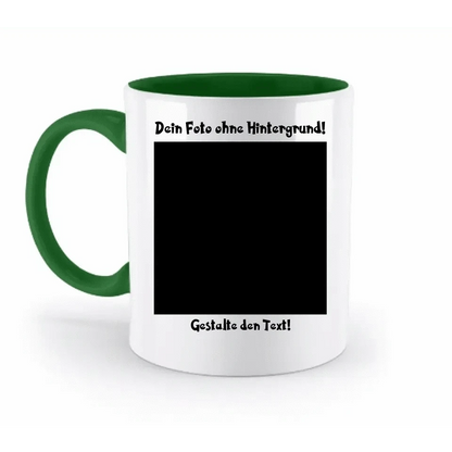 Dein FOTO mit Hintergrundentferner + Text + Hintergrund optional • zweifarbige Tasse spülmaschinengeeignet • Exklusivdesign • personalisiert • KI-MAGIC-CUT