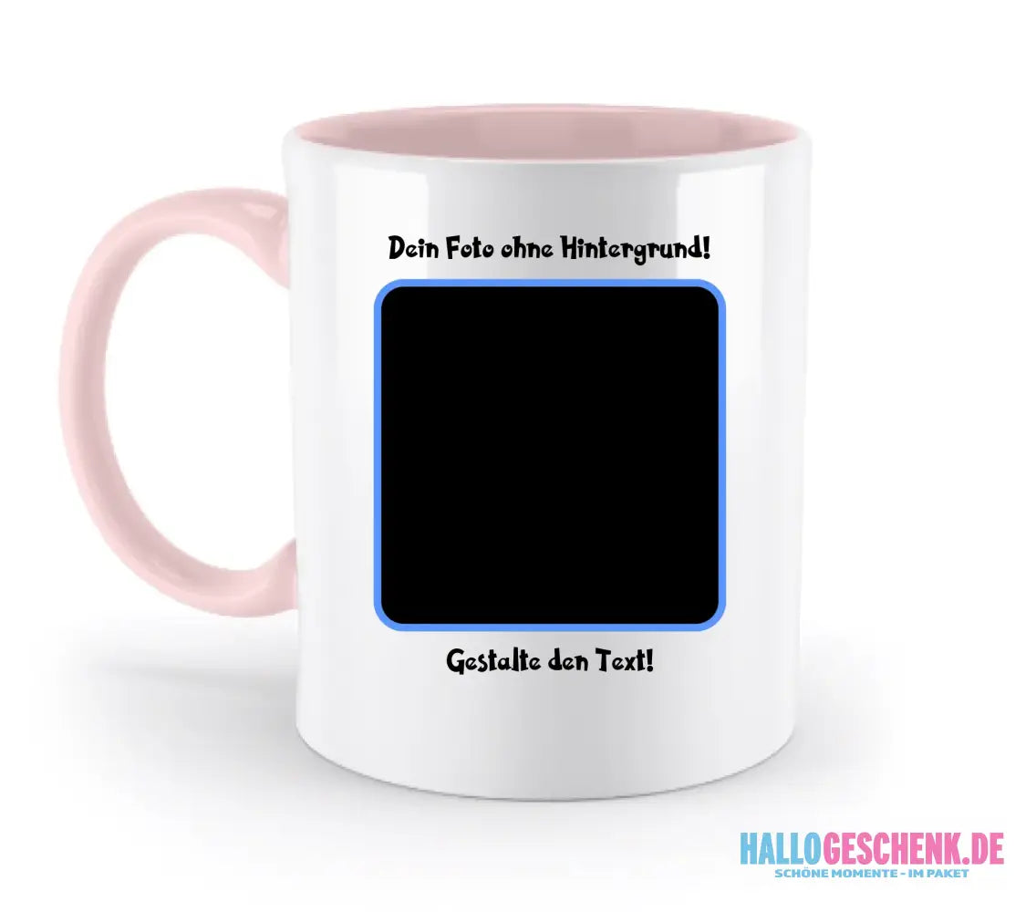 Dein FOTO mit Hintergrundentferner + Text + Hintergrund (optional)• zweifarbige Tasse (spülmaschinengeeignet)