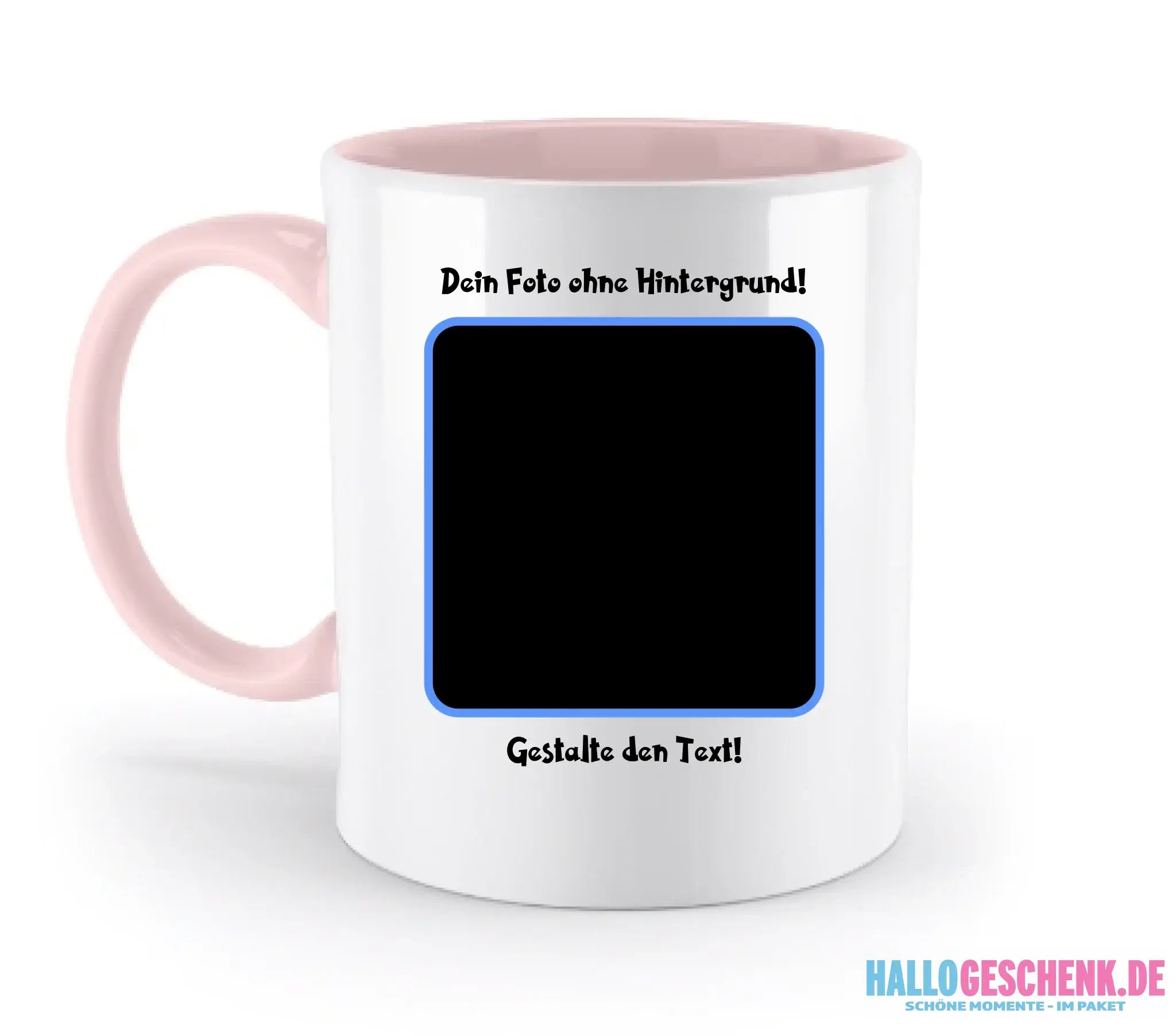 Dein FOTO mit Hintergrundentferner + Text + Hintergrund (optional)• zweifarbige Tasse (spülmaschinengeeignet)