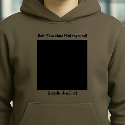 Dein FOTO mit Hintergrundentferner + Text + Hintergrund optional • Unisex Premium Hoodie XS-5XL aus Bio-Baumwolle für Damen & Herren • Exklusivdesign • personalisiert • KI-MAGIC-CUT