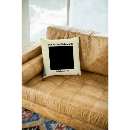 Dein FOTO mit Hintergrundentferner + Text + Hintergrund optional • Kissen 40x40 cm • personalisiert • KI-MAGIC-CUT