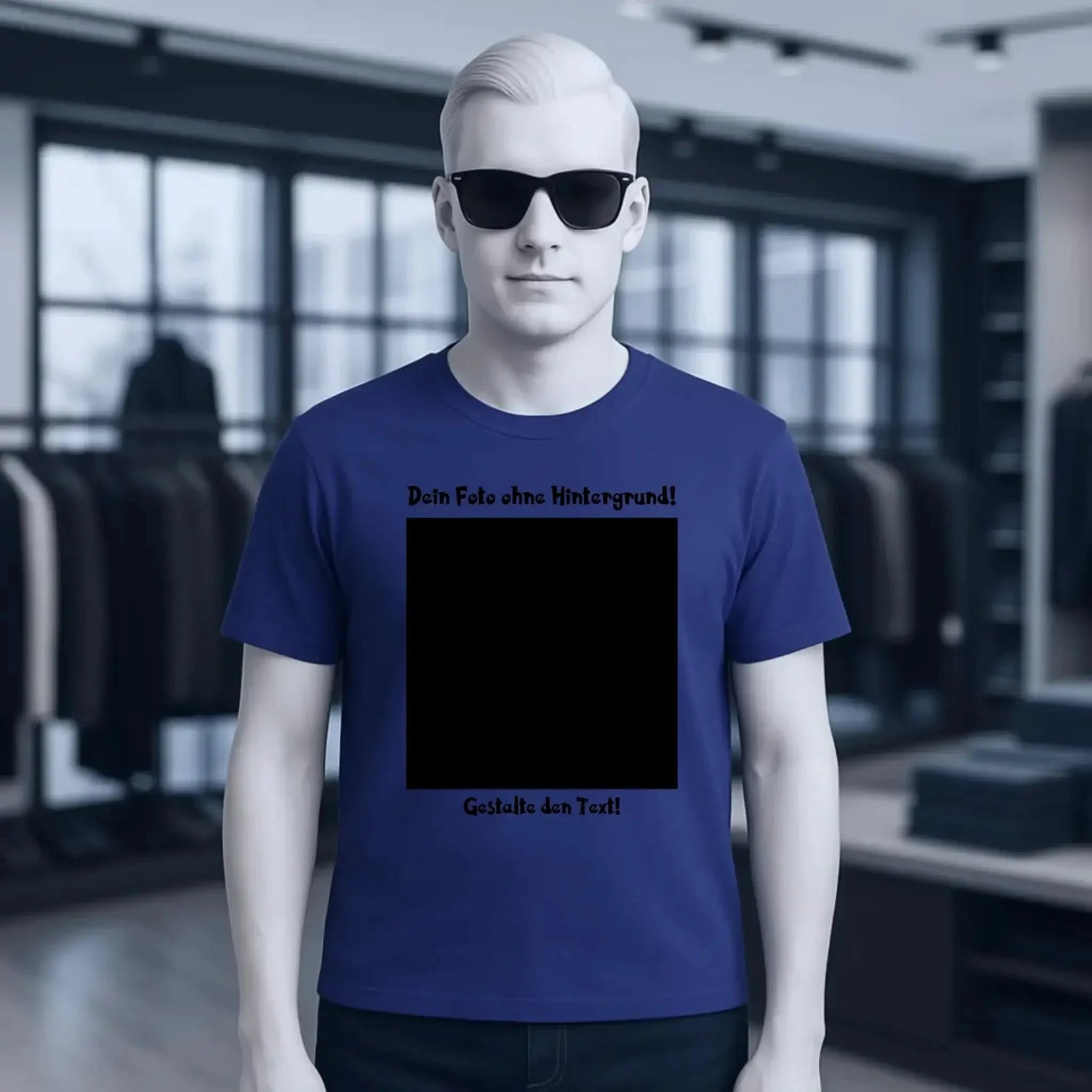 Dein FOTO mit Hintergrundentferner + Text + Hintergrund optional • Unisex Premium T-Shirt XS-5XL aus Bio-Baumwolle für Damen & Herren • Exklusivdesign • personalisiert • KI-MAGIC-CUT
