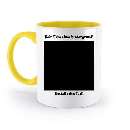Dein FOTO mit Hintergrundentferner + Text + Hintergrund optional • zweifarbige Tasse spülmaschinengeeignet • Exklusivdesign • personalisiert • KI-MAGIC-CUT