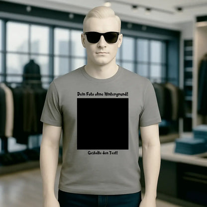 Dein FOTO mit Hintergrundentferner + Text + Hintergrund optional • Unisex Premium T-Shirt XS-5XL aus Bio-Baumwolle für Damen & Herren • Exklusivdesign • personalisiert • KI-MAGIC-CUT