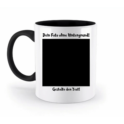 Dein FOTO mit Hintergrundentferner + Text + Hintergrund optional • zweifarbige Tasse spülmaschinengeeignet • Exklusivdesign • personalisiert • KI-MAGIC-CUT