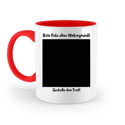 Dein FOTO mit Hintergrundentferner + Text + Hintergrund optional • zweifarbige Tasse spülmaschinengeeignet • Exklusivdesign • personalisiert • KI-MAGIC-CUT