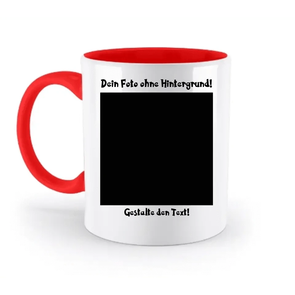 Dein FOTO mit Hintergrundentferner + Text + Hintergrund optional • zweifarbige Tasse spülmaschinengeeignet • Exklusivdesign • personalisiert • KI-MAGIC-CUT
