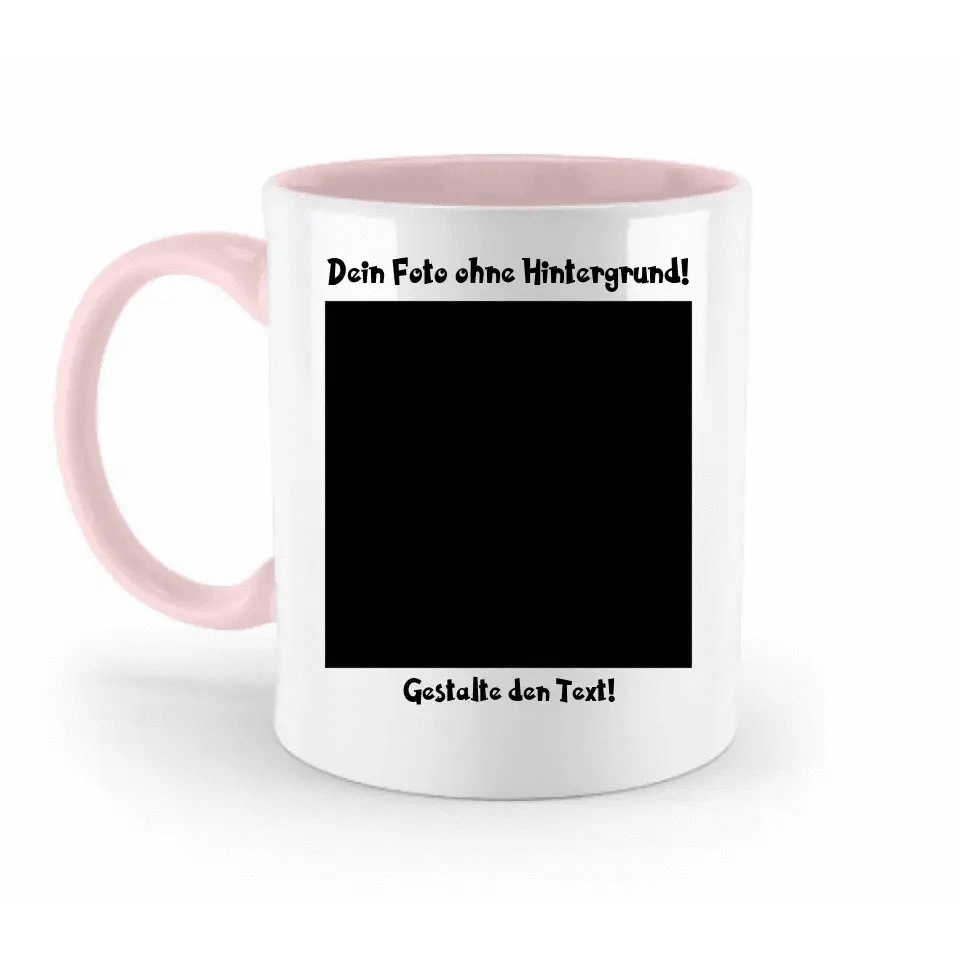 Dein FOTO mit Hintergrundentferner + Text + Hintergrund optional • zweifarbige Tasse spülmaschinengeeignet • Exklusivdesign • personalisiert • KI-MAGIC-CUT