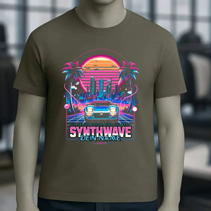 Dein Name • Synthwave • Retro • 80s • Cyberpunk • Unisex Premium T-Shirt XS-5XL aus Bio-Baumwolle für Damen & Herren • Exklusivdesign • personalisiert