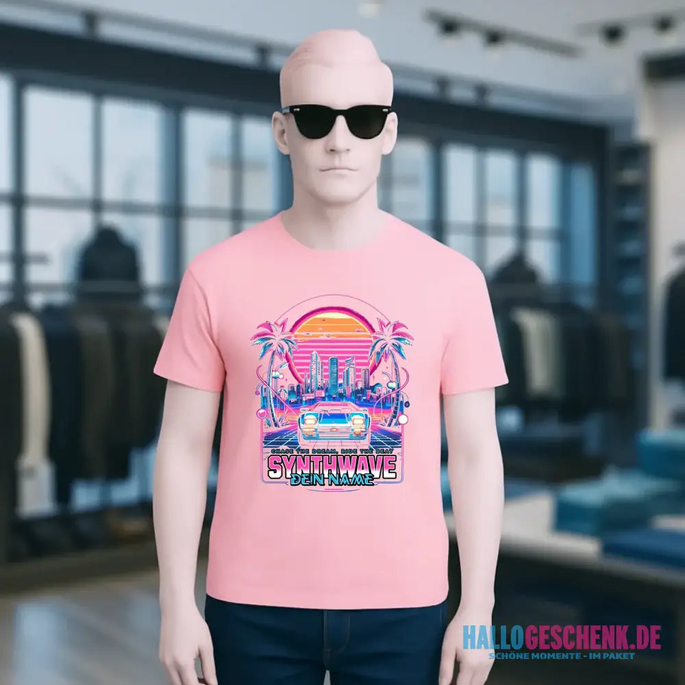 Dein Name • Synthwave • Retro • 80s • Cyberpunk • Unisex Premium T-Shirt XS-5XL aus Bio-Baumwolle für Damen & Herren • Exklusivdesign • personalisiert