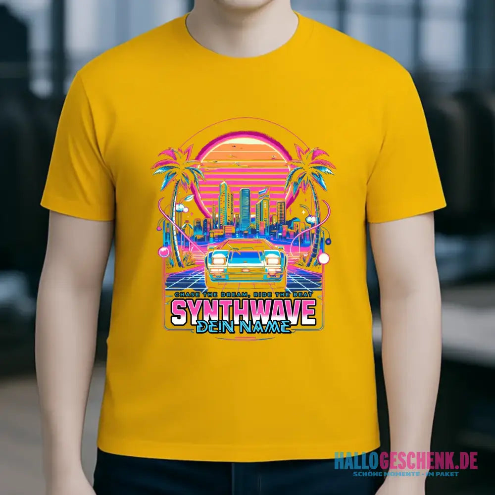 Dein Name • Synthwave • Retro • 80s • Cyberpunk • Unisex Premium T-Shirt XS-5XL aus Bio-Baumwolle für Damen & Herren • Exklusivdesign • personalisiert