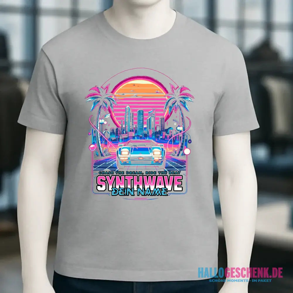 Dein Name • Synthwave • Retro • 80s • Cyberpunk • Unisex Premium T-Shirt XS-5XL aus Bio-Baumwolle für Damen & Herren • Exklusivdesign • personalisiert