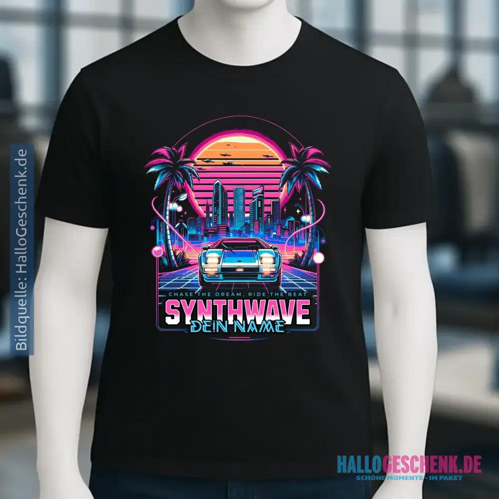 Dein Name • Synthwave • Retro • 80s • Cyberpunk • Unisex Premium T-Shirt XS-5XL aus Bio-Baumwolle für Damen & Herren • Exklusivdesign • personalisiert