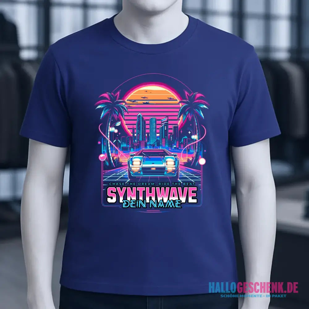 Dein Name • Synthwave • Retro • 80s • Cyberpunk • Unisex Premium T-Shirt XS-5XL aus Bio-Baumwolle für Damen & Herren • Exklusivdesign • personalisiert