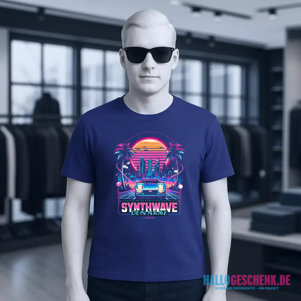 Dein Name • Synthwave • Retro • 80s • Cyberpunk • Unisex Premium T-Shirt XS-5XL aus Bio-Baumwolle für Damen & Herren • Exklusivdesign • personalisiert