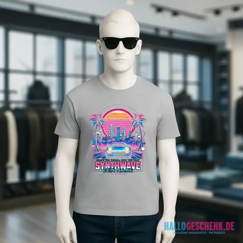 Dein Name • Synthwave • Retro • 80s • Cyberpunk • Unisex Premium T-Shirt XS-5XL aus Bio-Baumwolle für Damen & Herren • Exklusivdesign • personalisiert
