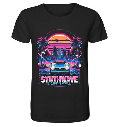 Dein Name • Synthwave • Retro • 80s • Cyberpunk • Unisex Premium T-Shirt XS - 5XL aus Bio - Baumwolle für Damen & Herren • Exklusivdesign • personalisiert von HalloGeschenk.de