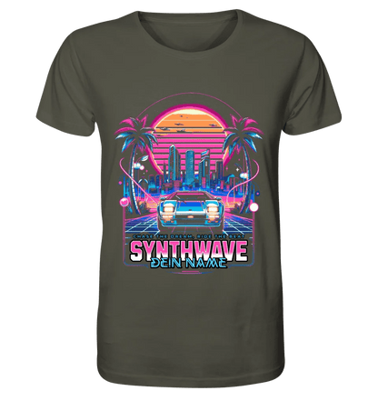 Dein Name • Synthwave • Retro • 80s • Cyberpunk • Unisex Premium T-Shirt XS - 5XL aus Bio - Baumwolle für Damen & Herren • Exklusivdesign • personalisiert von HalloGeschenk.de