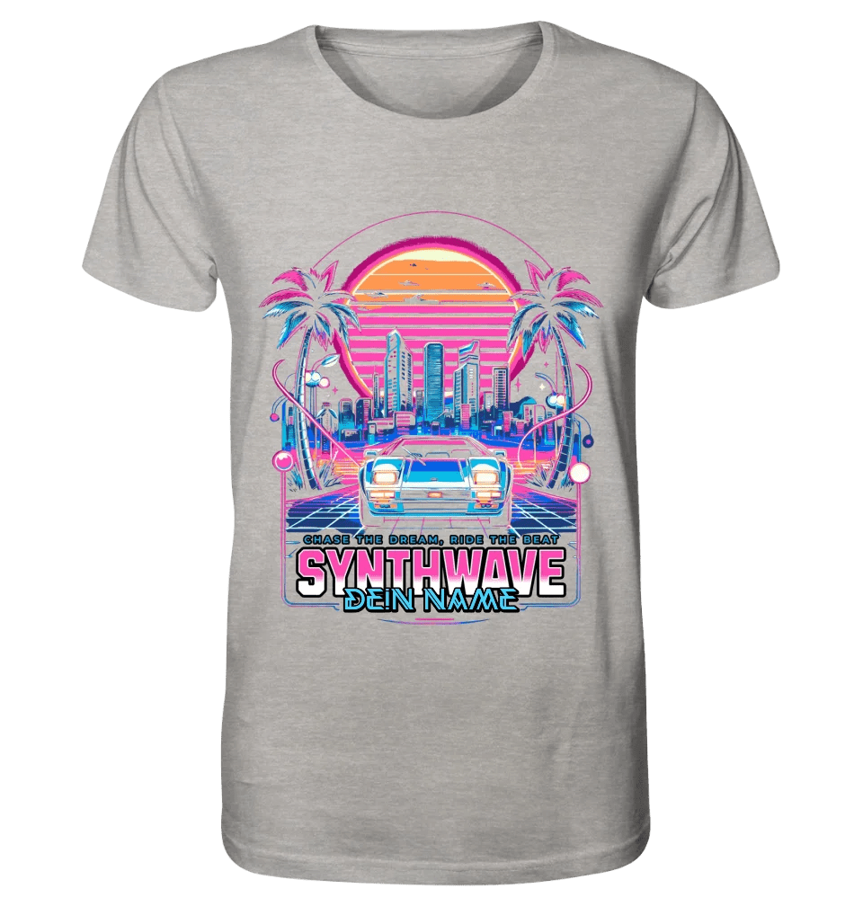 Dein Name • Synthwave • Retro • 80s • Cyberpunk • Unisex Premium T-Shirt XS - 5XL aus Bio - Baumwolle für Damen & Herren • Exklusivdesign • personalisiert von HalloGeschenk.de