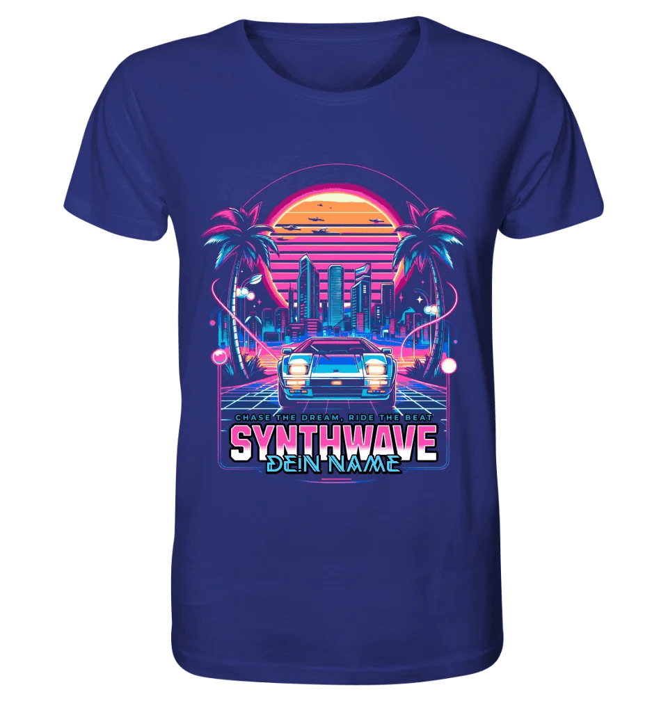 Dein Name • Synthwave • Retro • 80s • Cyberpunk • Unisex Premium T-Shirt XS - 5XL aus Bio - Baumwolle für Damen & Herren • Exklusivdesign • personalisiert von HalloGeschenk.de