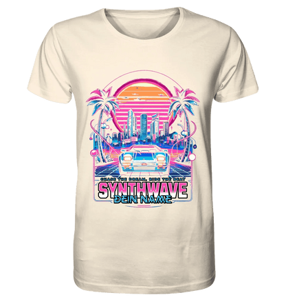 Dein Name • Synthwave • Retro • 80s • Cyberpunk • Unisex Premium T-Shirt XS - 5XL aus Bio - Baumwolle für Damen & Herren • Exklusivdesign • personalisiert von HalloGeschenk.de