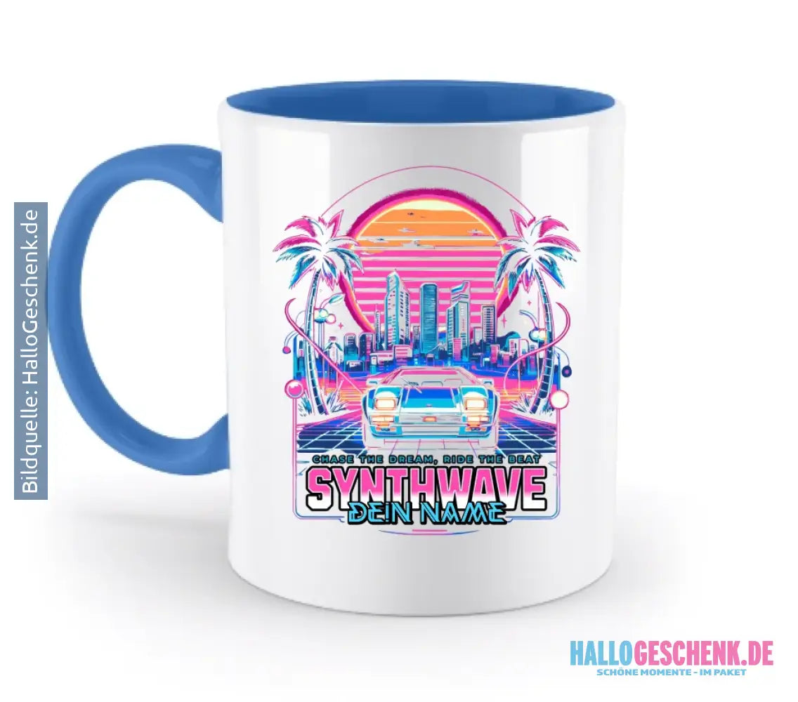 Dein Name • Synthwave • Retro • 80s • Cyberpunk • zweifarbige Tasse spülmaschinengeeignet • Exklusivdesign • personalisiert