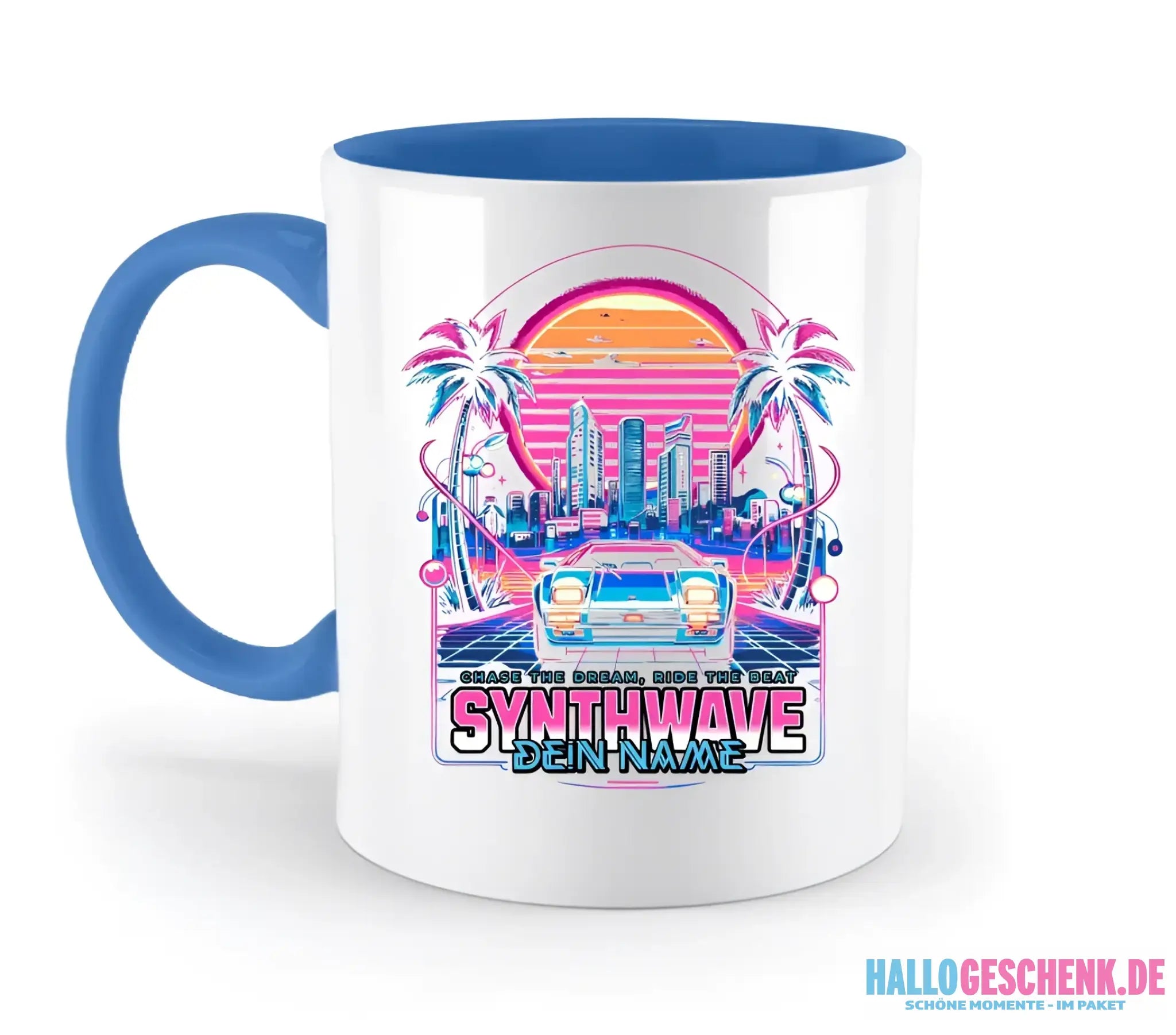 Dein Name • Synthwave • Retro • 80s • Cyberpunk • zweifarbige Tasse spülmaschinengeeignet • Exklusivdesign • personalisiert