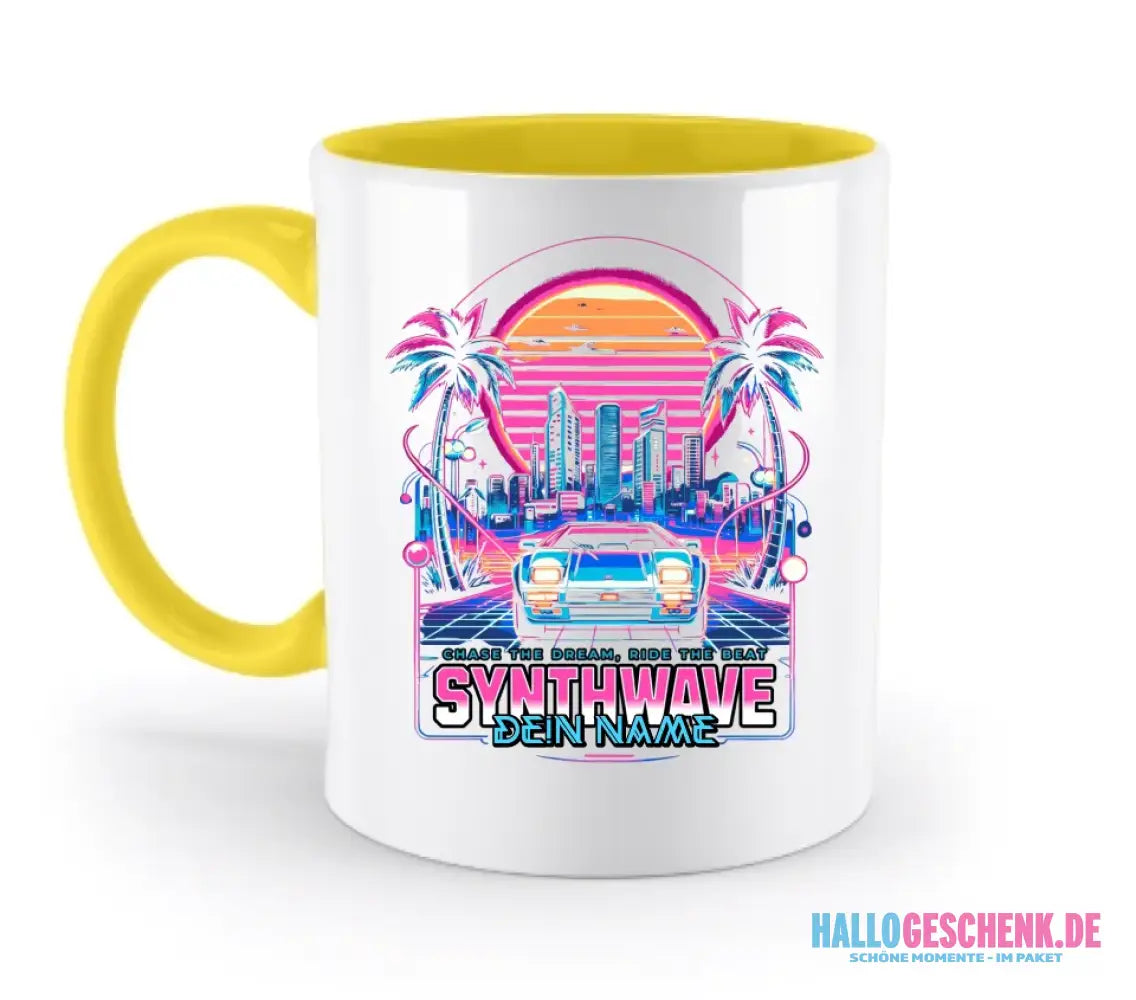Dein Name • Synthwave • Retro • 80s • Cyberpunk • zweifarbige Tasse spülmaschinengeeignet • Exklusivdesign • personalisiert