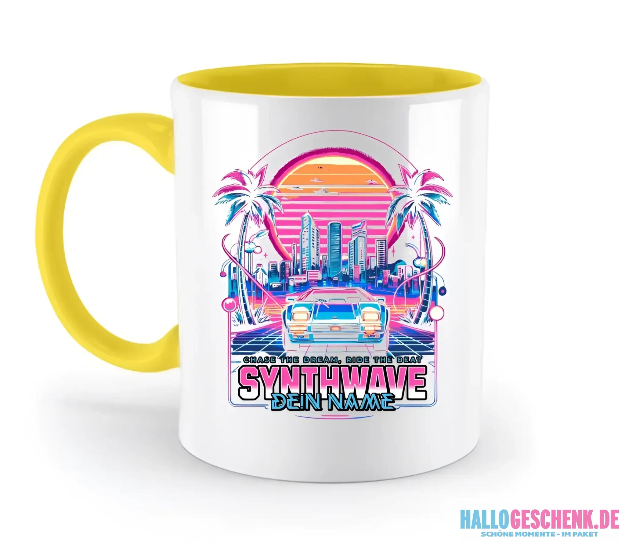 Dein Name • Synthwave • Retro • 80s • Cyberpunk • zweifarbige Tasse spülmaschinengeeignet • Exklusivdesign • personalisiert