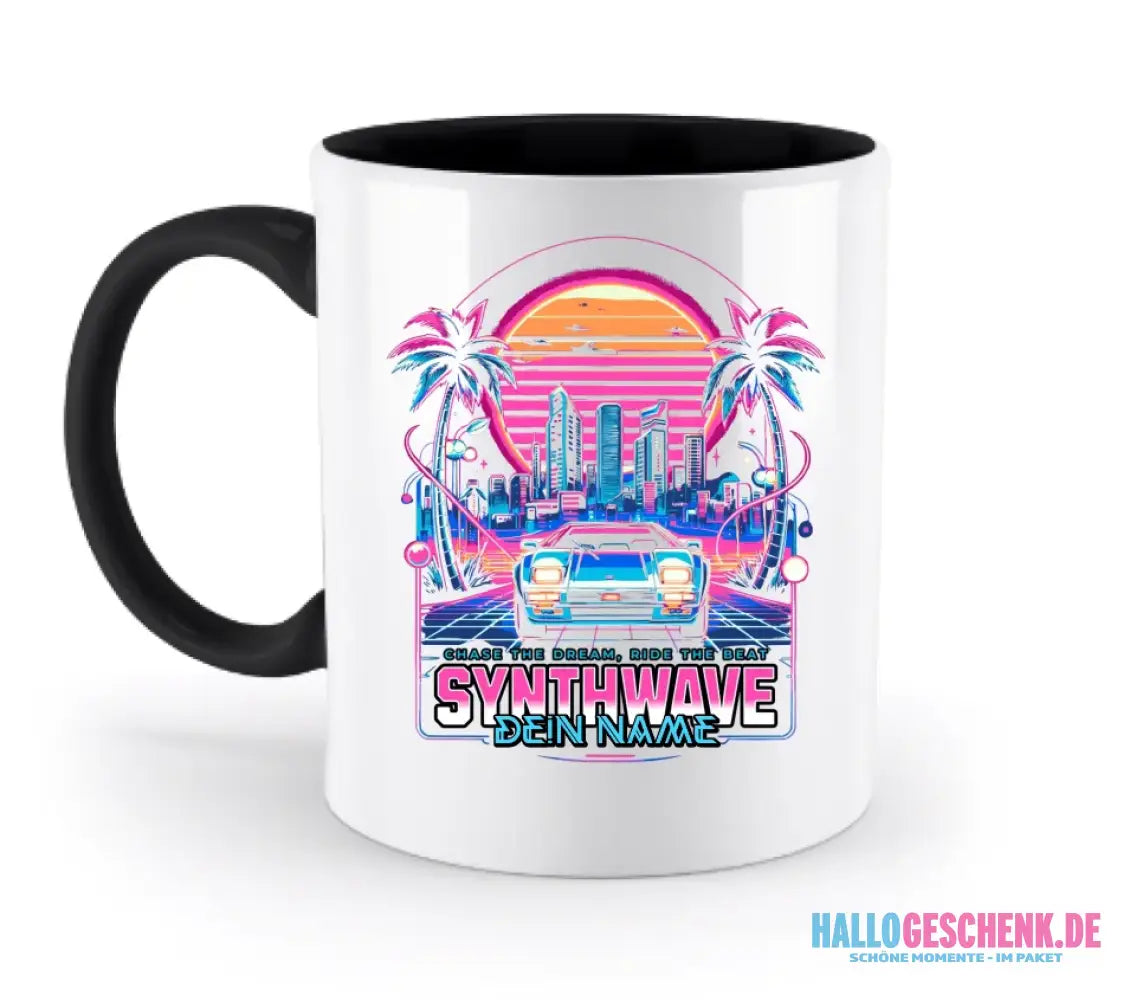 Dein Name • Synthwave • Retro • 80s • Cyberpunk • zweifarbige Tasse spülmaschinengeeignet • Exklusivdesign • personalisiert