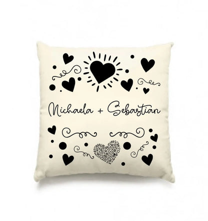 Dein e Wunschname n im LOVE DESIGN 1 - Kissen 40x40 cm - personalisierbar