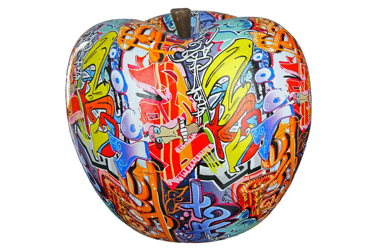 Dekoobjekt: Apfel „Street Art“ • Kunstharz • mehrfarbig • 27,5x29x29 cm • Gilde - Dekoobjekt