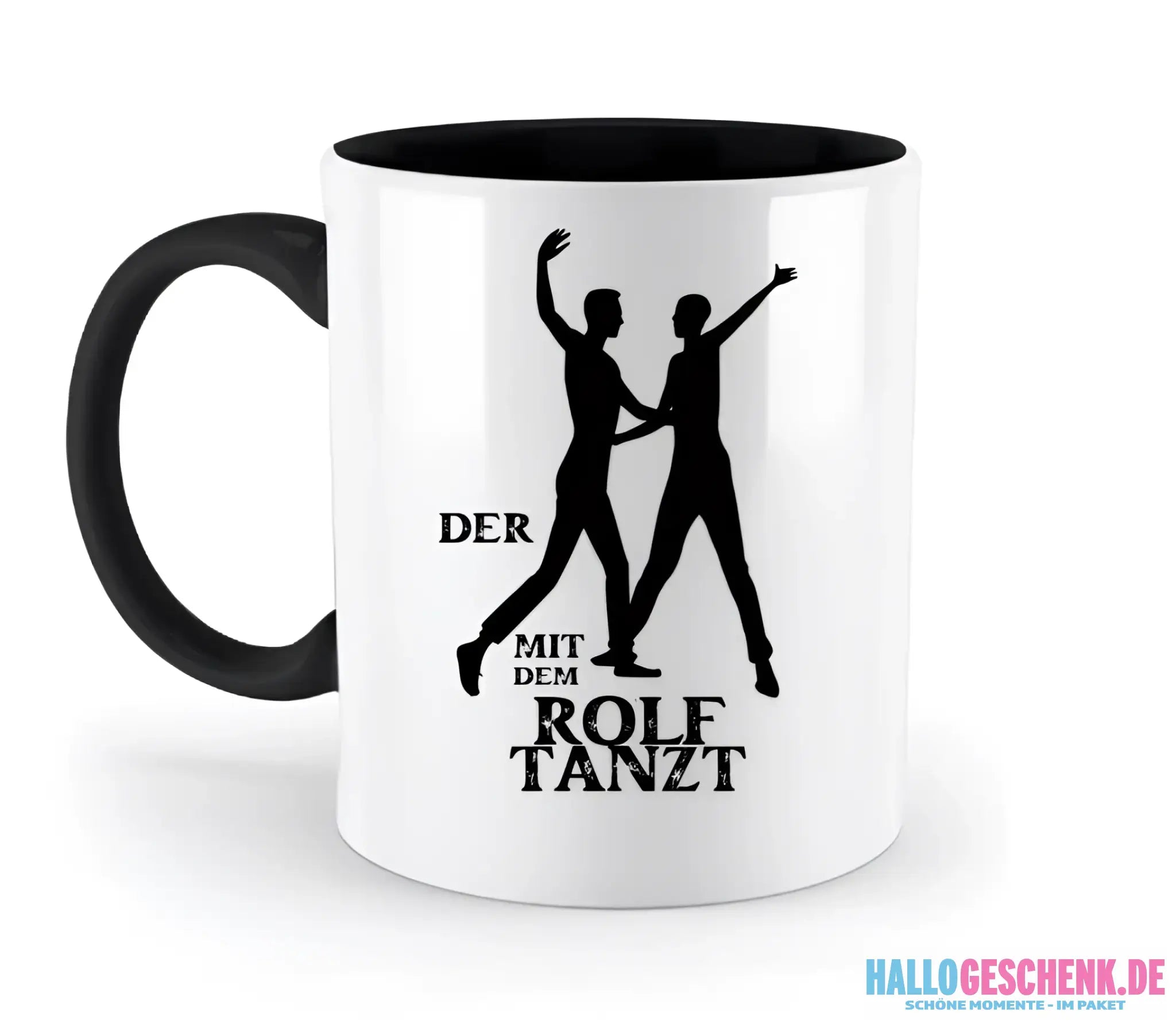 Der mit dem ?DEIN NAME? tanzt • zweifarbige Tasse spülmaschinengeeignet • Exklusivdesign • personalisiert