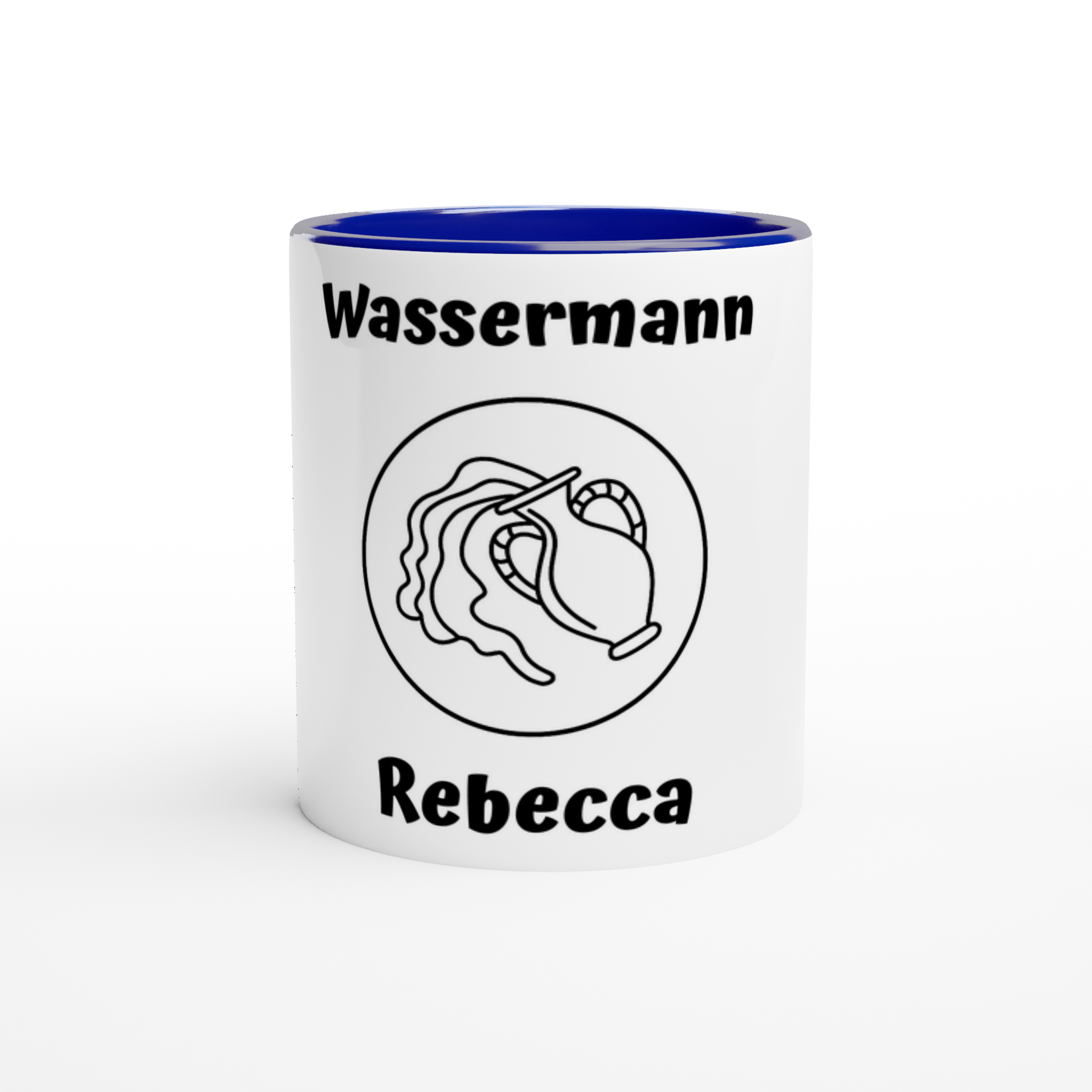 Mit 3D-Vorschau: 12 Sternzeichen mittig mit Name + personalisierten Sprüchen • zweifarbige Tasse