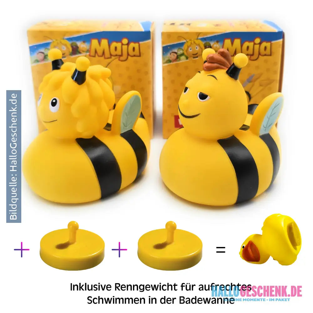 Die Biene Maja und ihr bester Freund Willi - Geschenkset inkl. hochwertige Verpackung & 2 x Renngewicht • Badeente