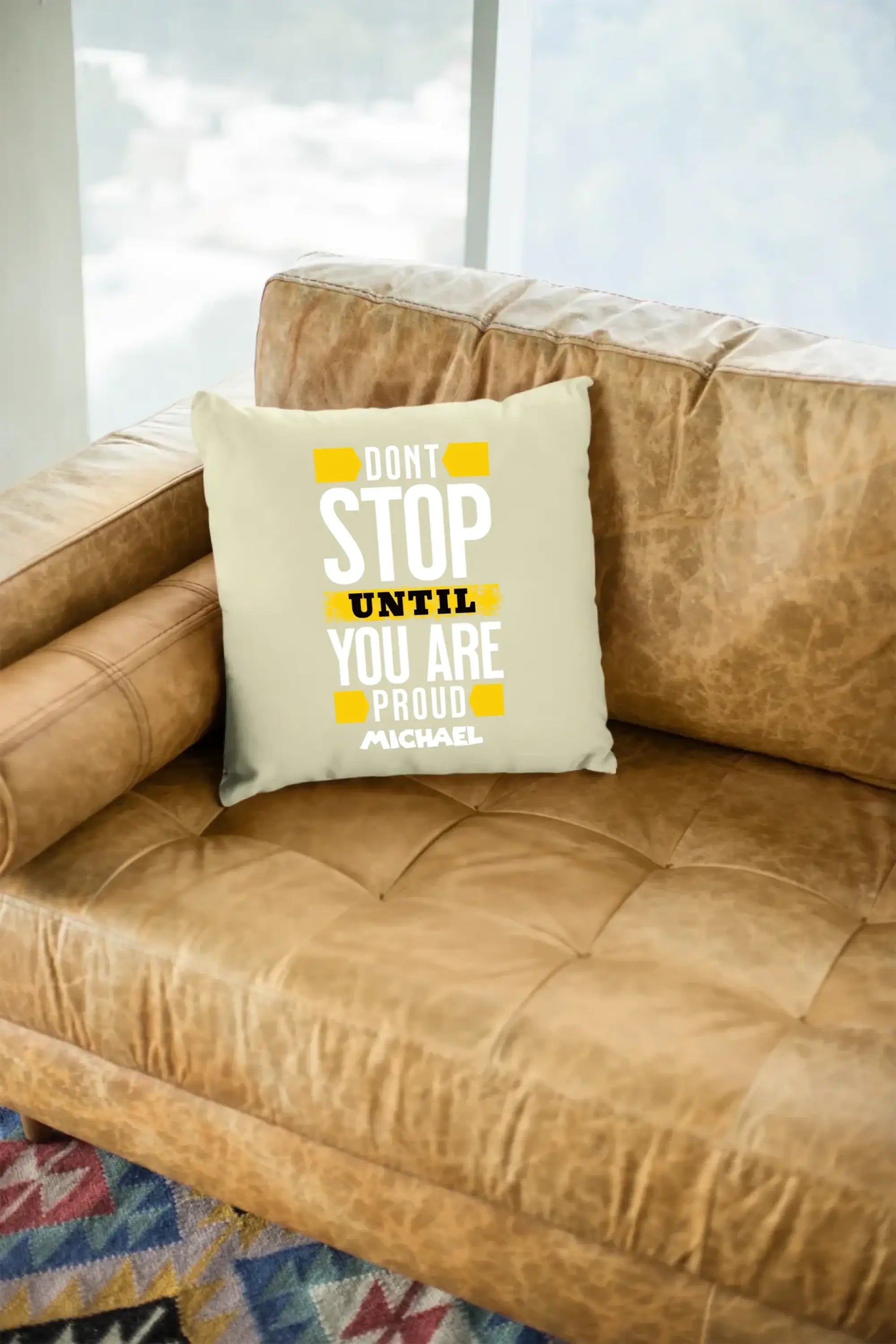 Don´t stop until you proud + Text • Kissen 40x40 cm • personalisiert