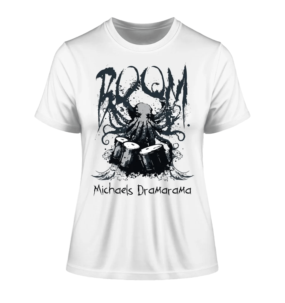 Drama Drummer Schlagzeuger + Wunschtext • Musik • Ladies Premium T-Shirt XS - 2XL aus Bio - Baumwolle für Damen • Exklusivdesign • personalisiert von HalloGeschenk.de