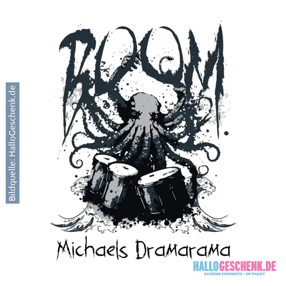 Drama Drummer Schlagzeuger + Wunschtext • Musik • STICKER 20x20 cm (Aufkleber) • personalisiert - ausgestanzter Sticker