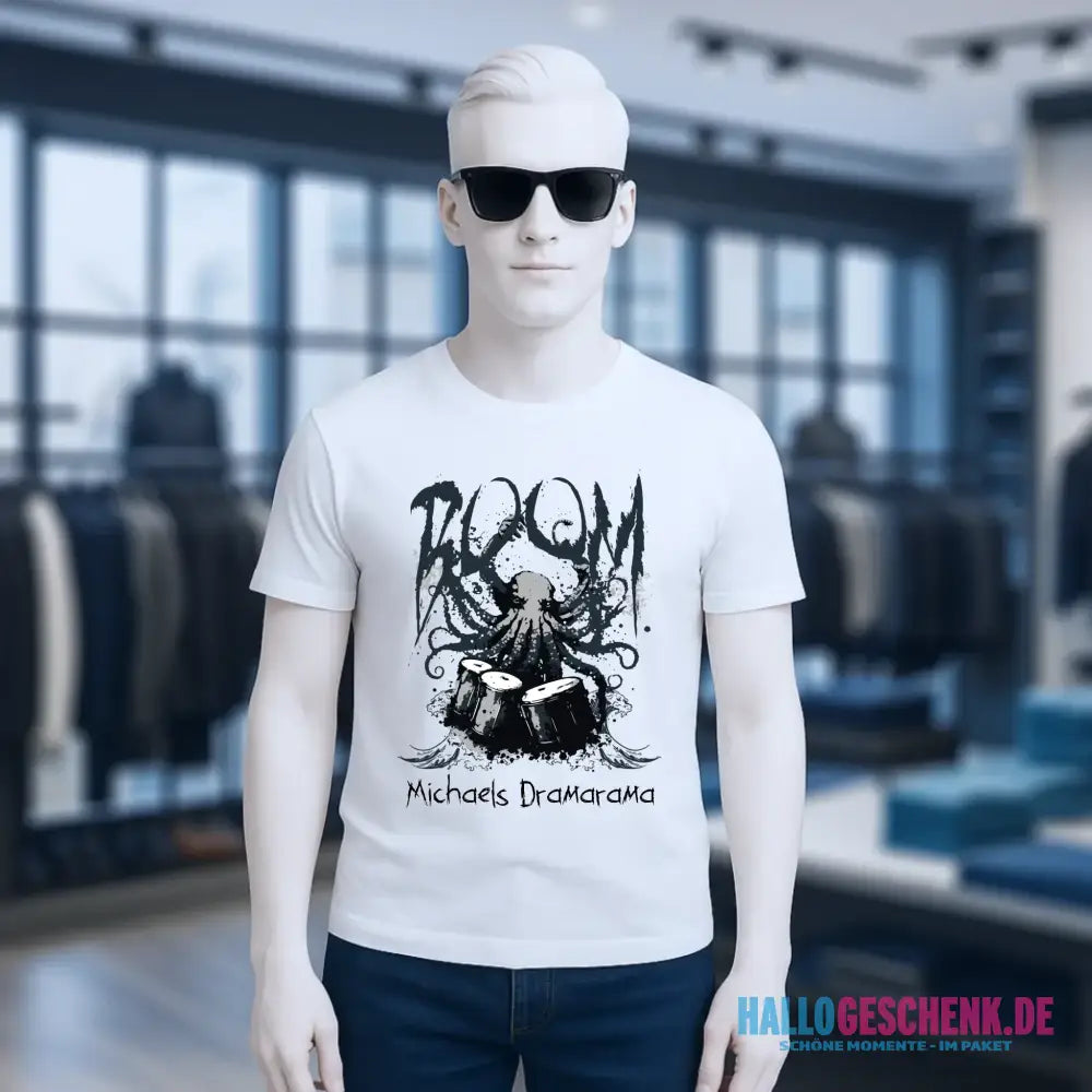 Drama Drummer Schlagzeuger + Wunschtext • Musik • Unisex Premium T-Shirt XS-5XL aus Bio-Baumwolle für Damen & Herren • Exklusivdesign • personalisiert