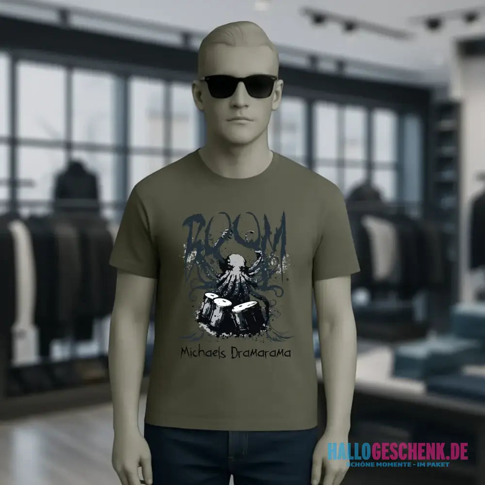 Drama Drummer Schlagzeuger + Wunschtext • Musik • Unisex Premium T-Shirt XS-5XL aus Bio-Baumwolle für Damen & Herren • Exklusivdesign • personalisiert