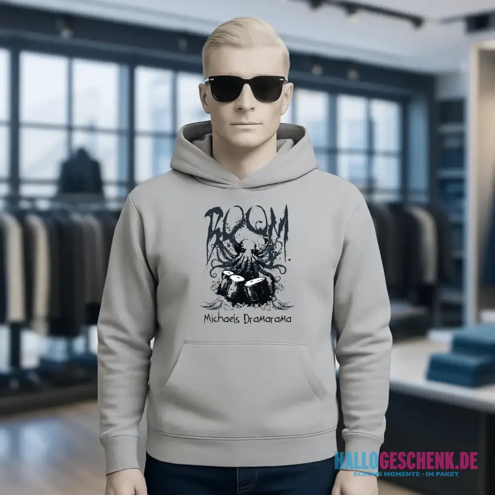 Drama Drummer Schlagzeuger + Wunschtext • Musik • Unisex Premium Hoodie XS-5XL aus Bio-Baumwolle für Damen & Herren